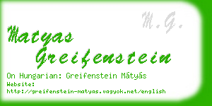 matyas greifenstein business card